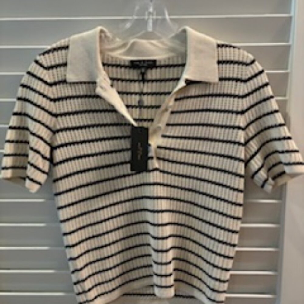 NWT RAG AND BONE VIOLA STRIPED POLO
